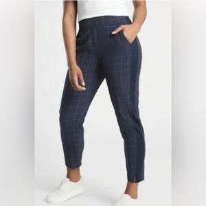 Athleta Navy Checkered Ankle Pants
